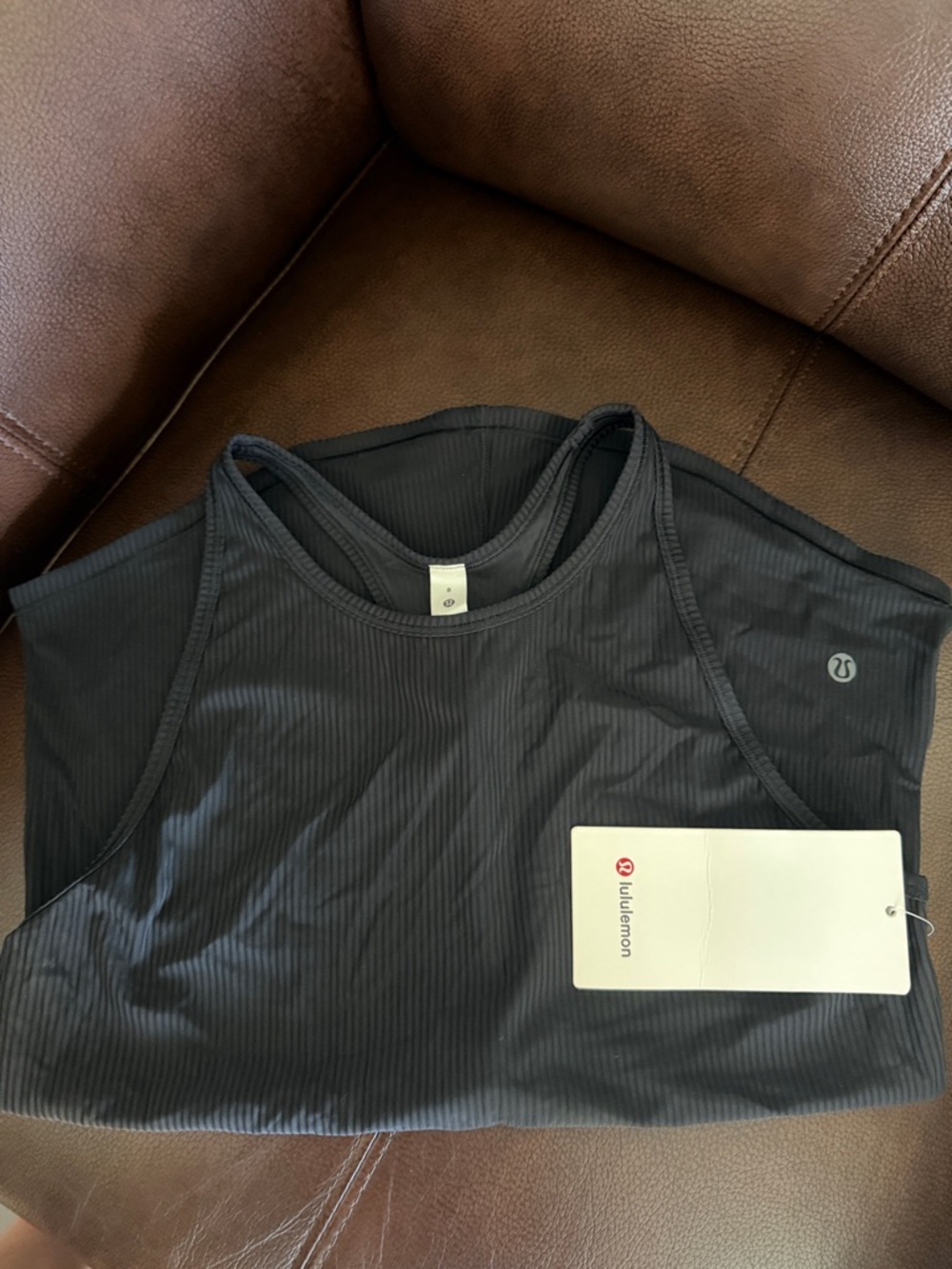 lululemon athletica base pace tank Black Ribbed size : 8